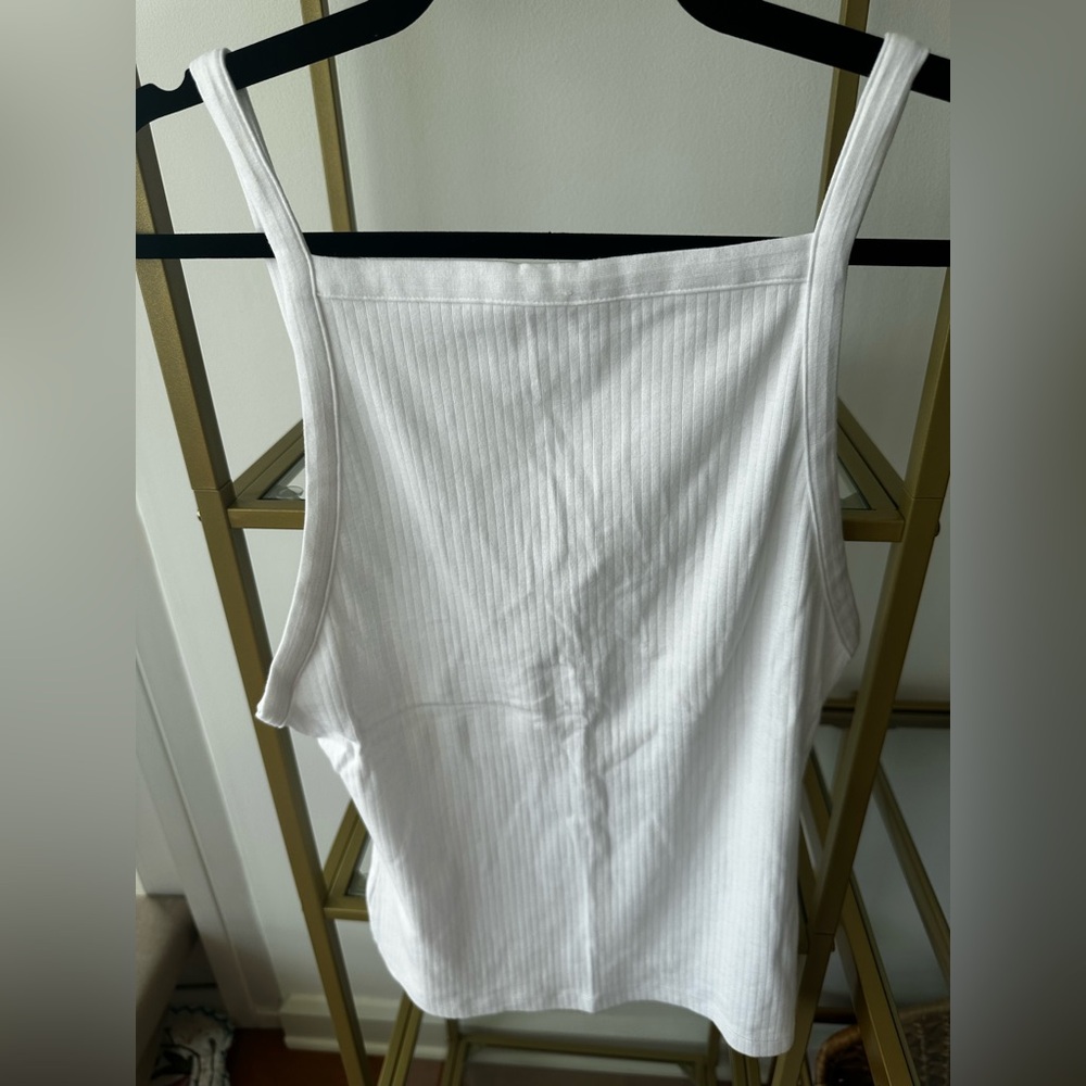 Free People Ribbed White Sleeveless Tank